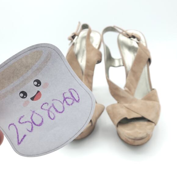 BCBG BCBGeneration PL Hasura X Taupe Sling Back High Heel women's Size 7.5 - Picture 8 of 9